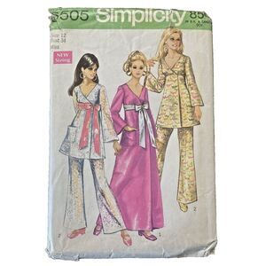 1960s Simplicity Sewing Pattern 8505, Misses Front-Wrap Dress or Tunic and Pants